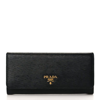 Prada Vitello Move Continental Flap Wallet Black 1 of 9