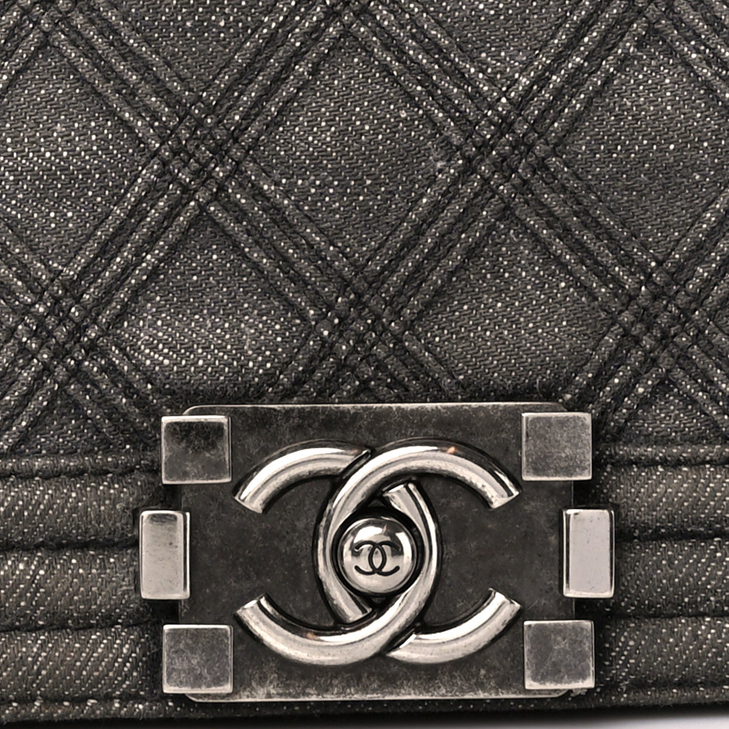 Chanel Denim Quilted Small Boy Flap Black 7 of 10