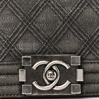 Chanel Denim Quilted Small Boy Flap Black 7 of 10
