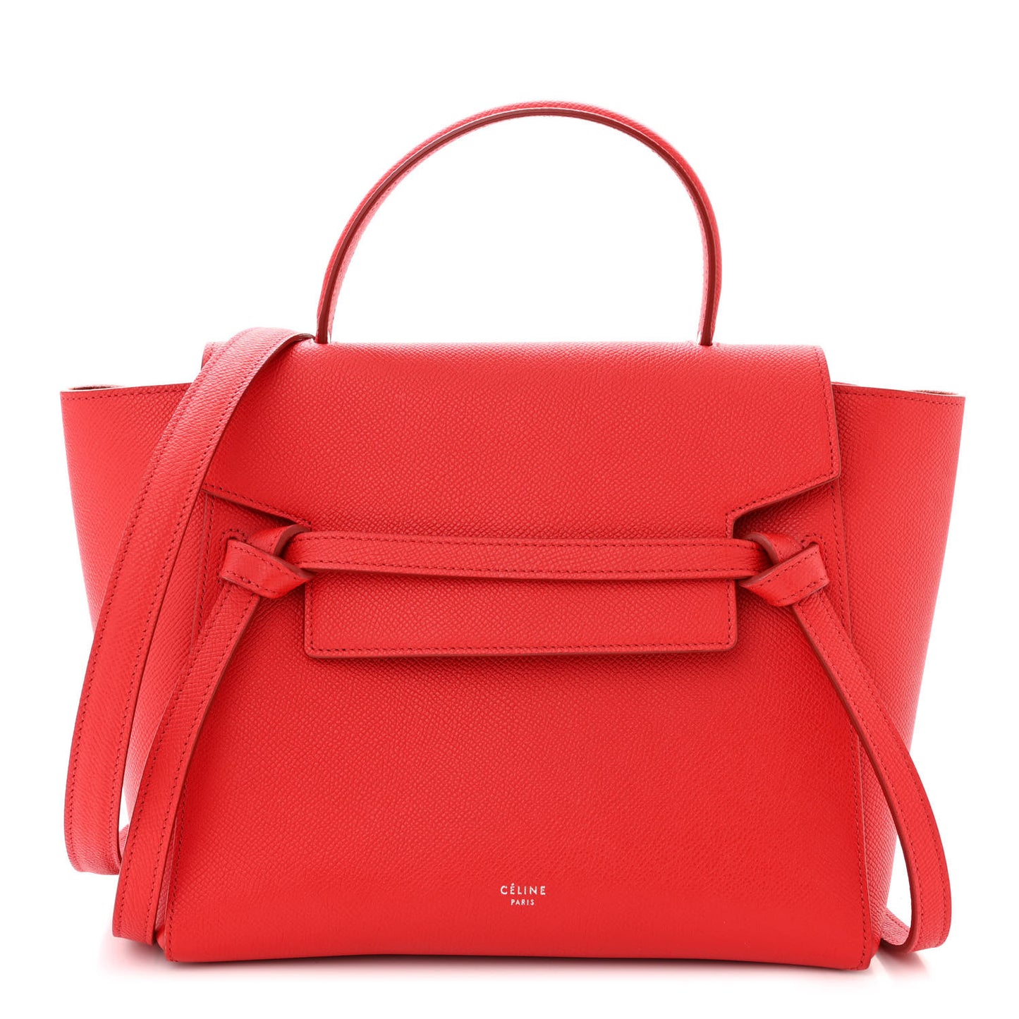 Baby Grained Calfskin Micro Belt Bag Poppy