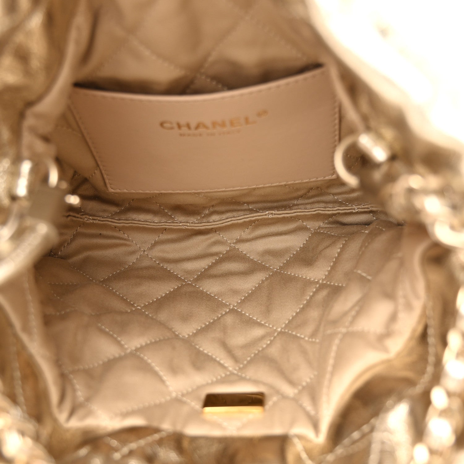 Chanel Metallic Calfskin Quilted Mini Chanel 22 Golden 5 of 10