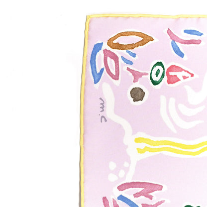 Hermes Silk Isola Di Primavera Scarf 90 Rose Pale Bleu Jaune 6 of 6