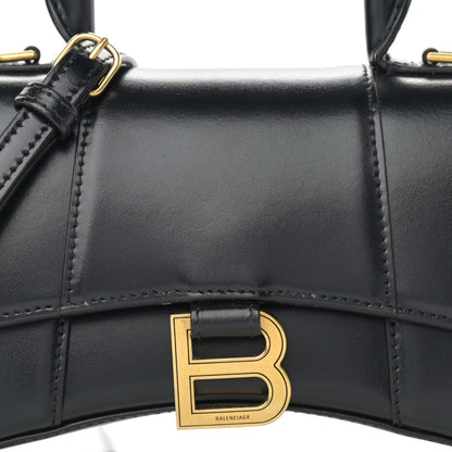 Balenciaga Shiny Box Calfskin Hourglass Top Handle Bag XS Black 9 of 16