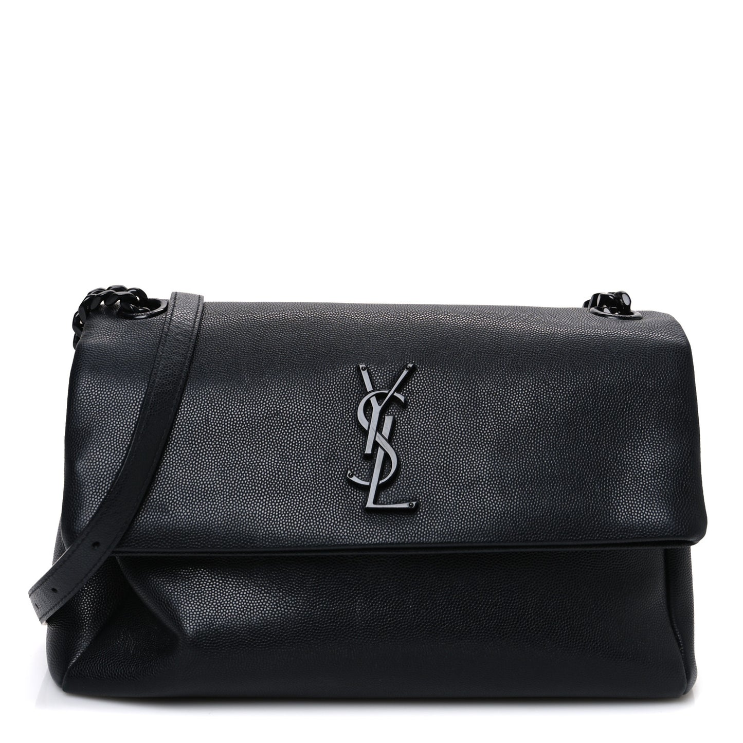 Grain De Poudre Medium West Hollywood Monogram Fold-Over Black