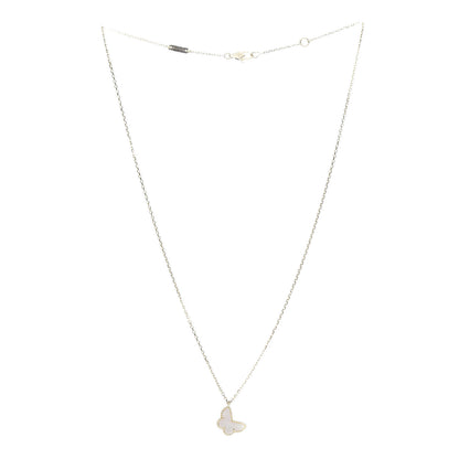Van Cleef & Arpels 18K Yellow Gold Mother of Pearl Sweet Alhambra Butterfly Pendant Necklace 3 of 5