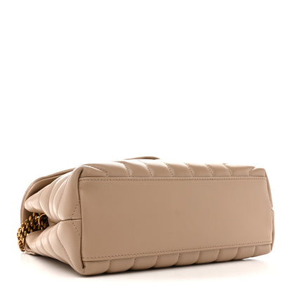 Saint Laurent Calfskin Y Quilted Monogram Small Loulou Chain Satchel Dark Beige 4 of 12