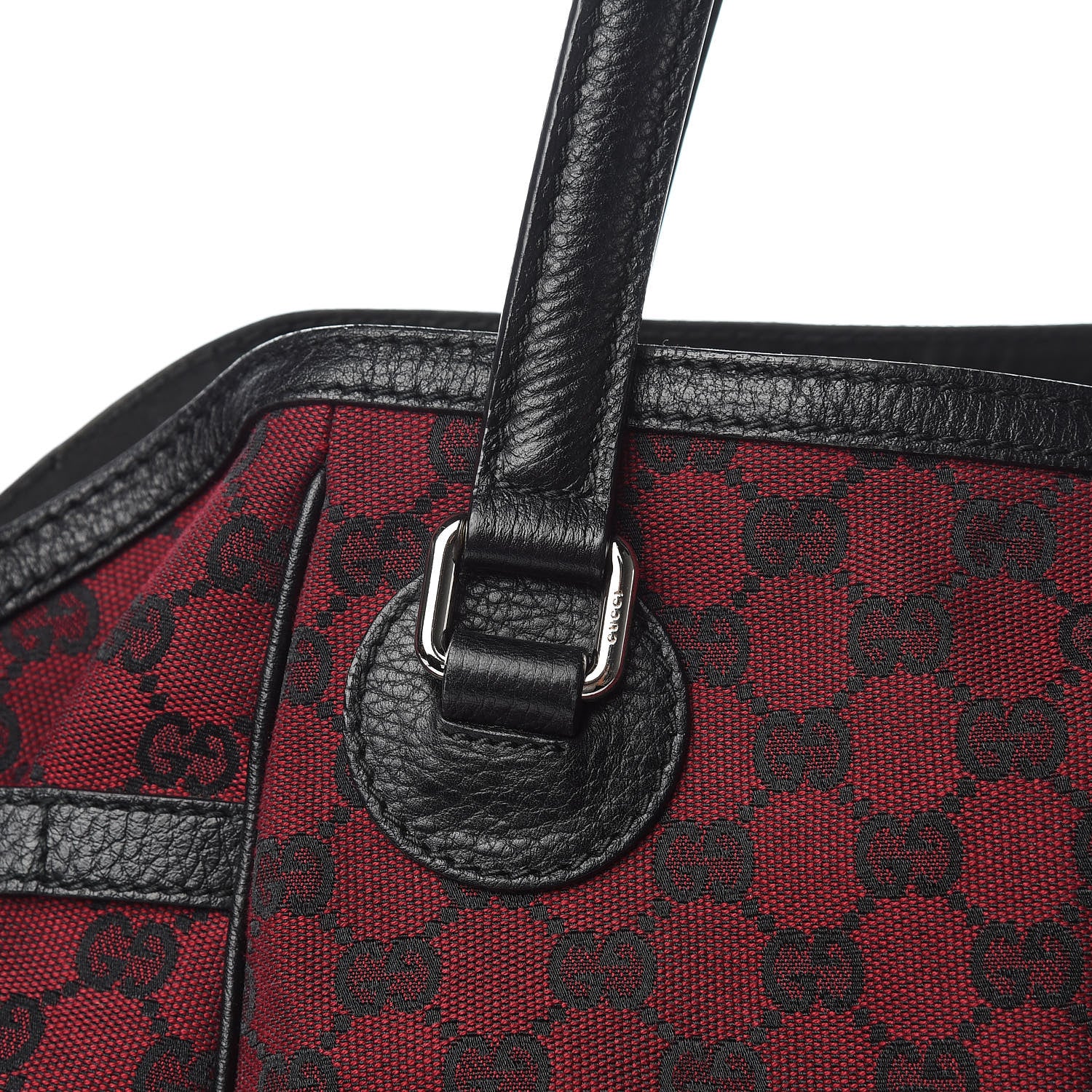 Gucci Monogram Full Moon Tote Red Black 14 of 14