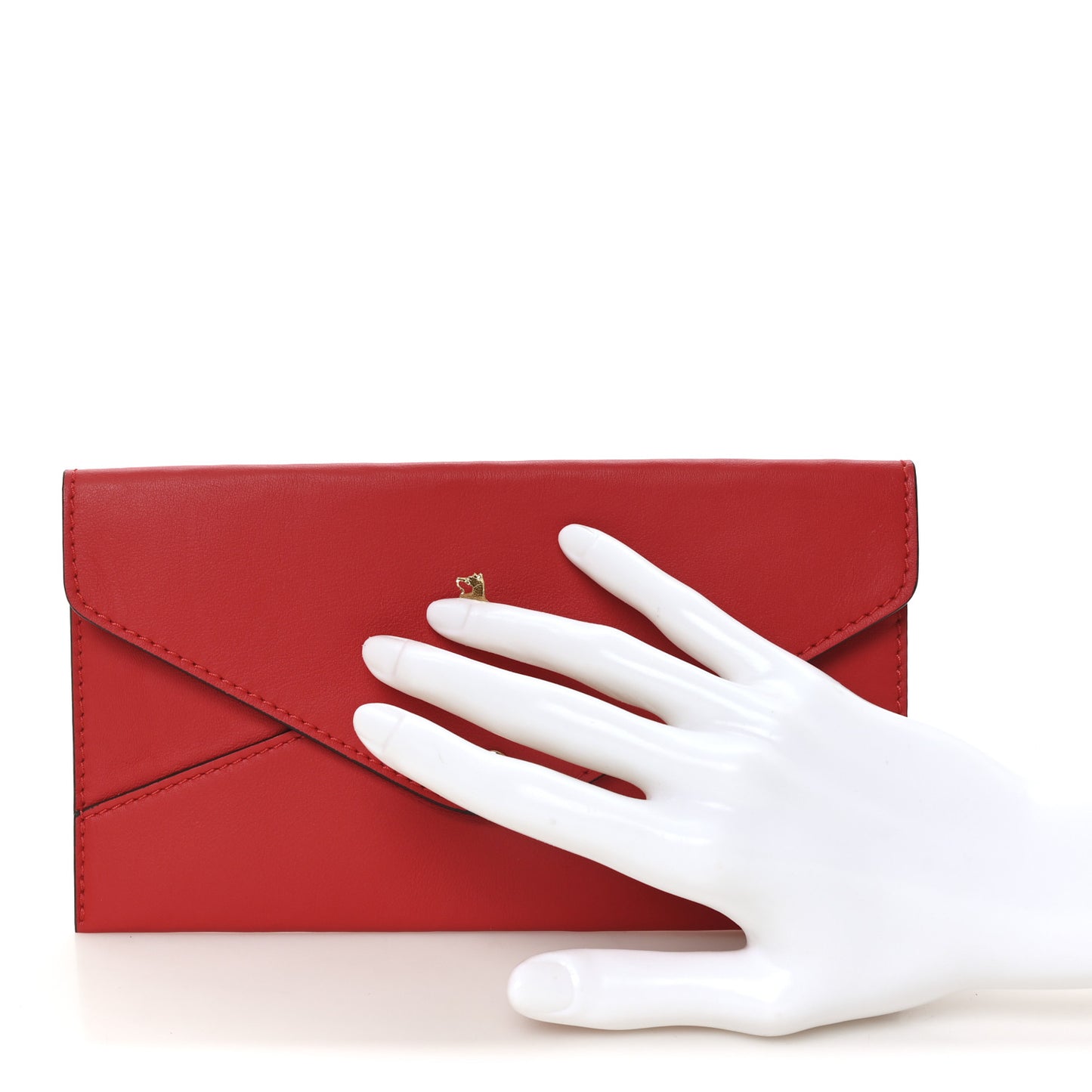 Calfskin Envelope Pouch Red