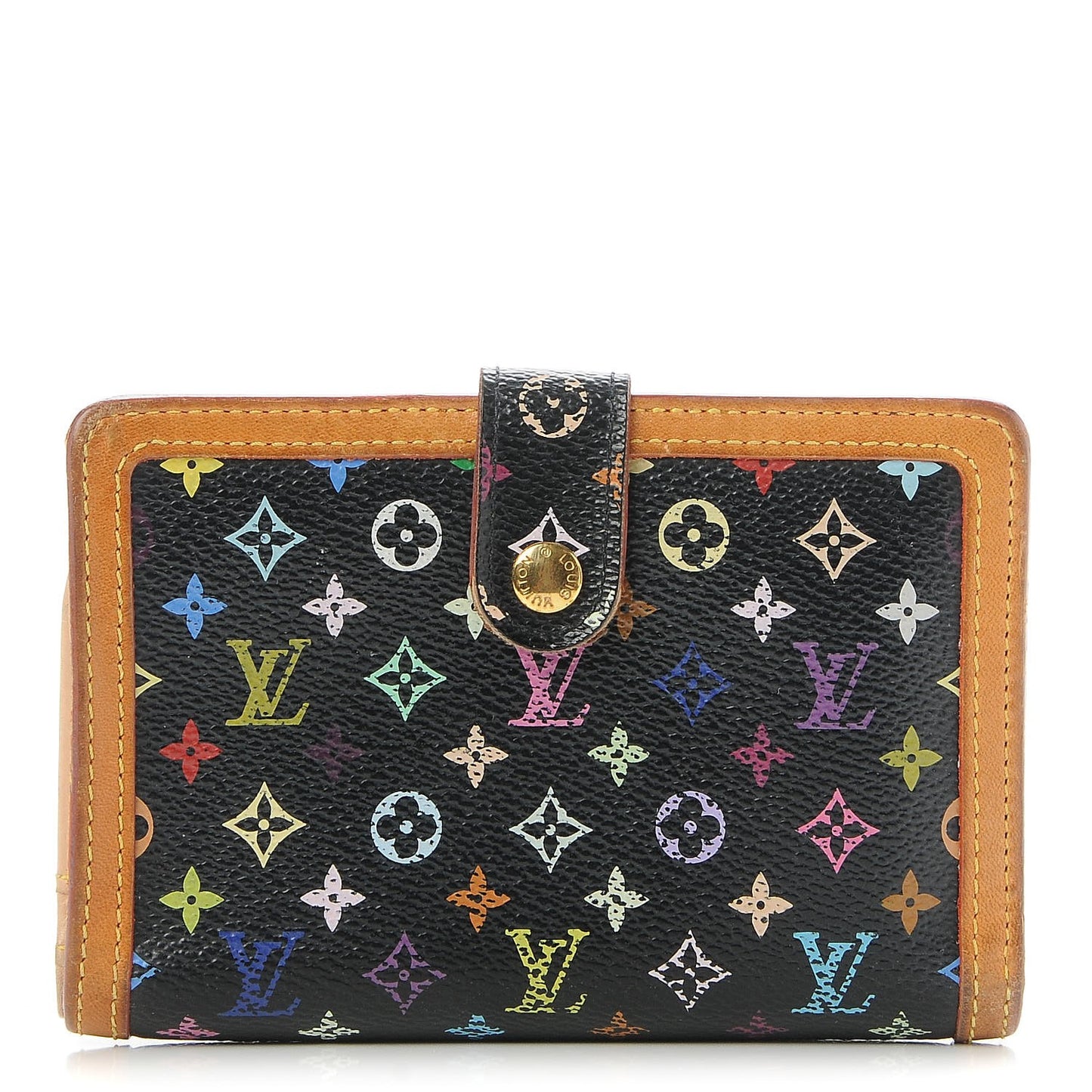 Monogram Multicolor French Purse Wallet Black