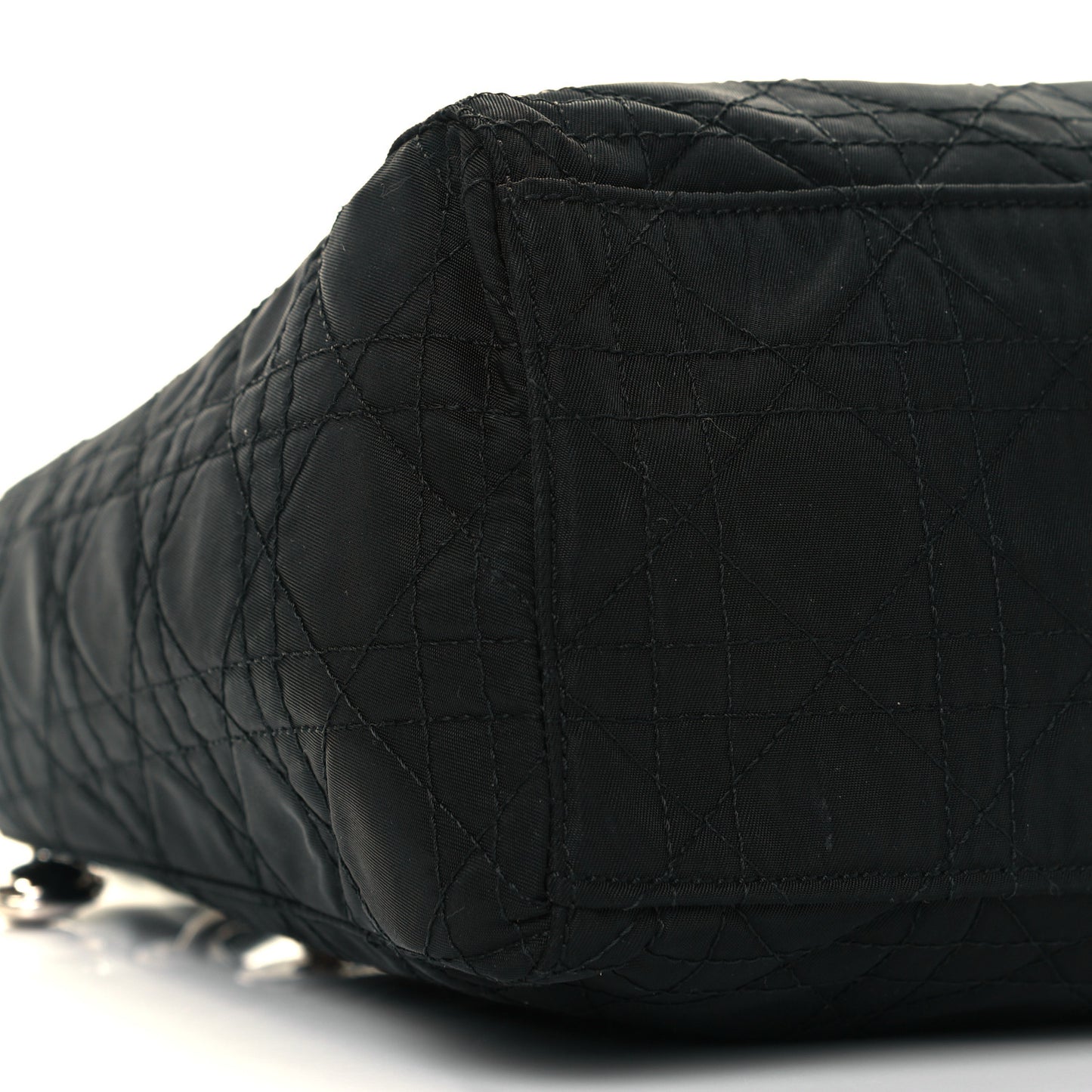 Nylon Cannage Medium Lady Dior Black