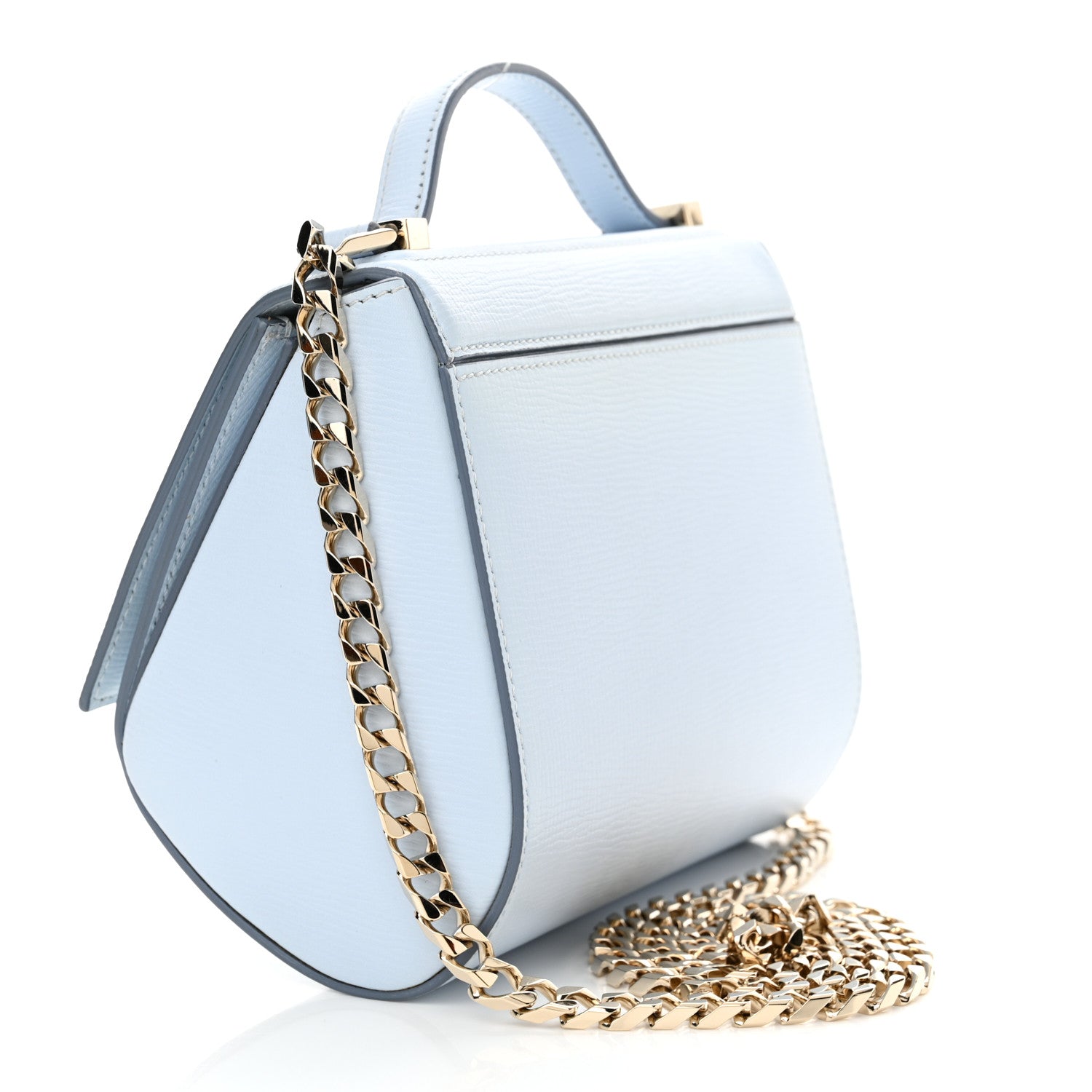 Givenchy Textured Calfskin Mini Pandora Box Chain Crossbody Bag Pale Blue 3 of 12