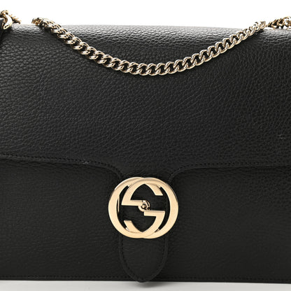 Gucci Dollar Calfskin Interlocking G Shoulder Bag Black 8 of 10