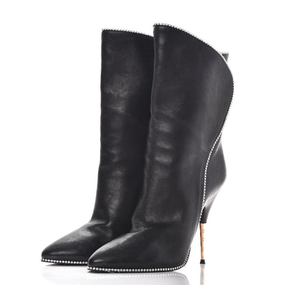 Gucci Calfskin Crystal Fosca Boots 39 Black 3 of 10