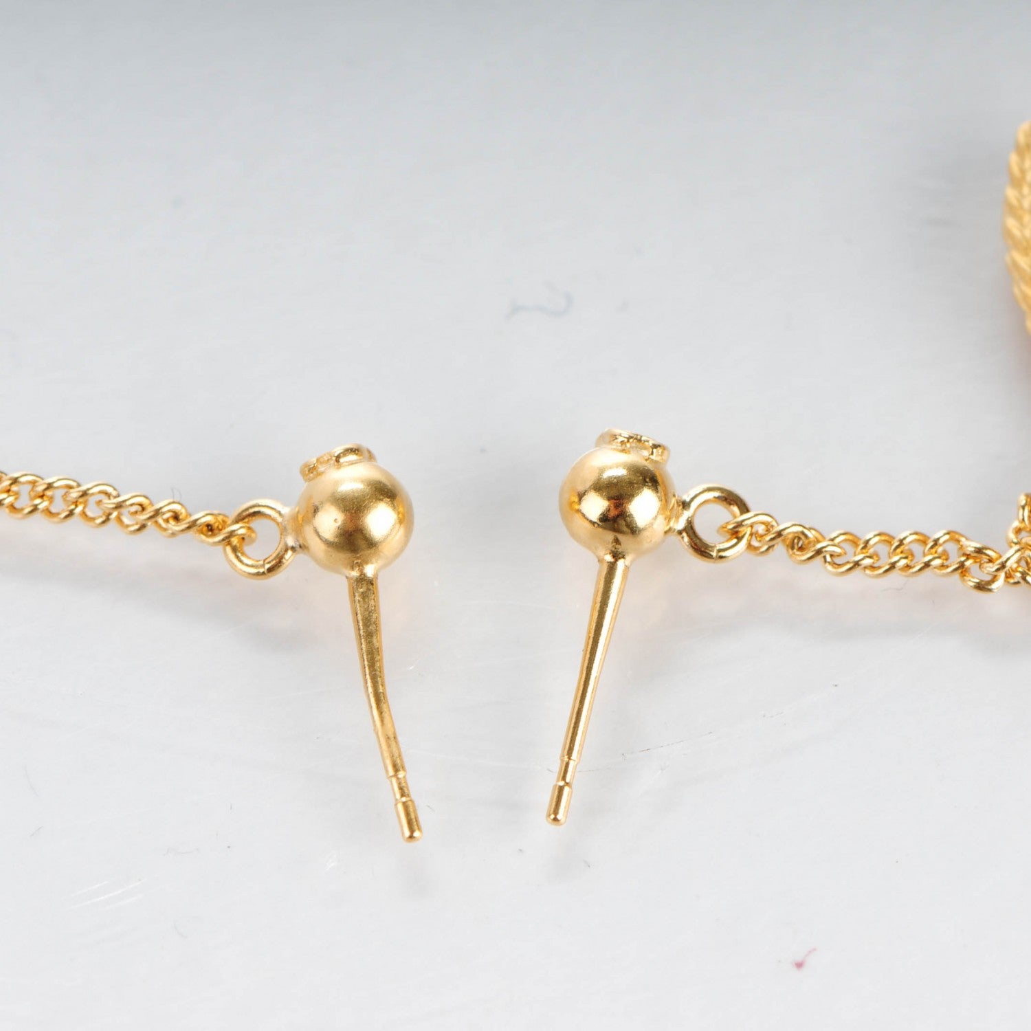 Chanel CC Drop Earrings Matte Gold 3 of 4