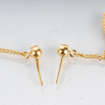 Chanel CC Drop Earrings Matte Gold 3 of 4