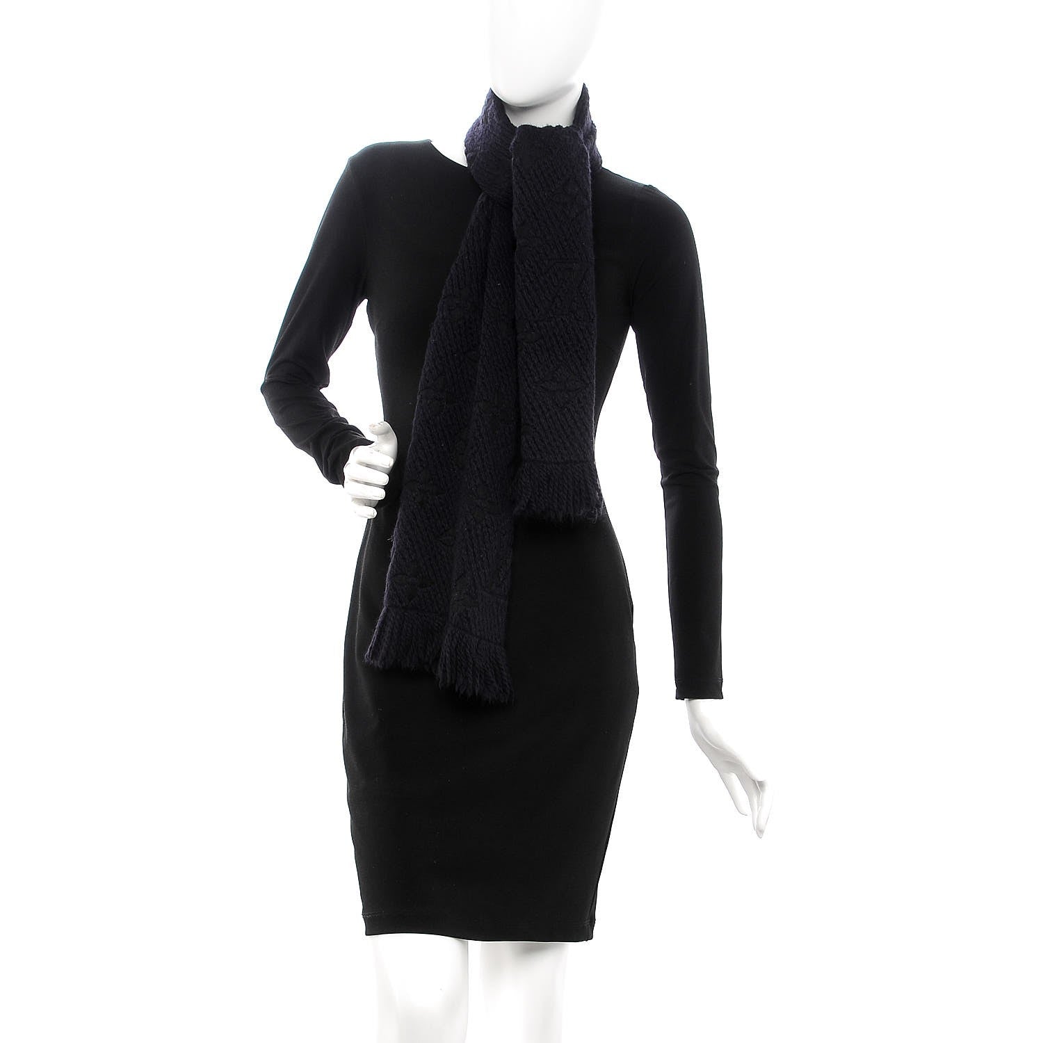 Louis Vuitton Wool Silk Logomania Scarf 2 of 4