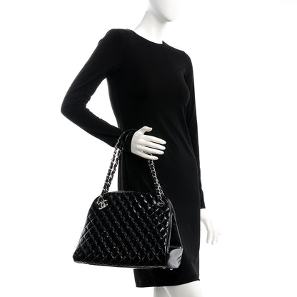 Chanel Glazed Calfskin Quilted Large Just Mademoiselle Bowling Bag Black 2 of 9