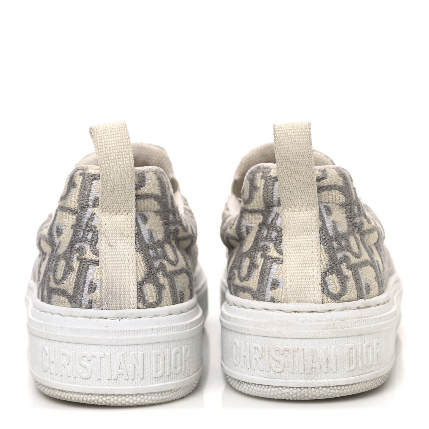 Canvas Oblique Embroidered Womens Solar Slip On Sneakers 37 Grey Stone