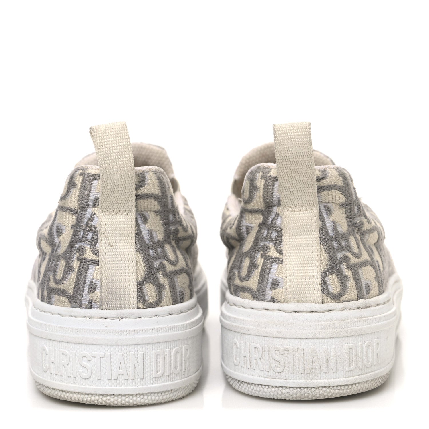 Christian Dior Canvas Oblique Embroidered Womens Solar Slip On Sneakers 37 Grey Stone 6 of 11