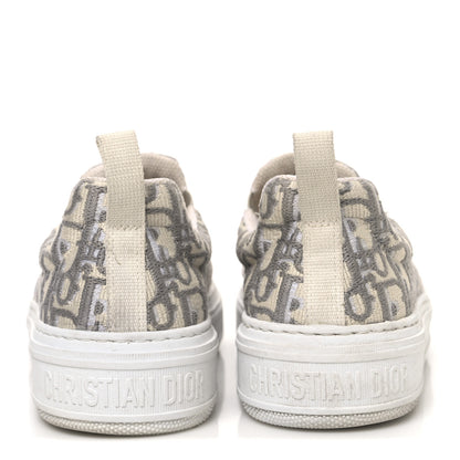 Christian Dior Canvas Oblique Embroidered Womens Solar Slip On Sneakers 37 Grey Stone 6 of 11