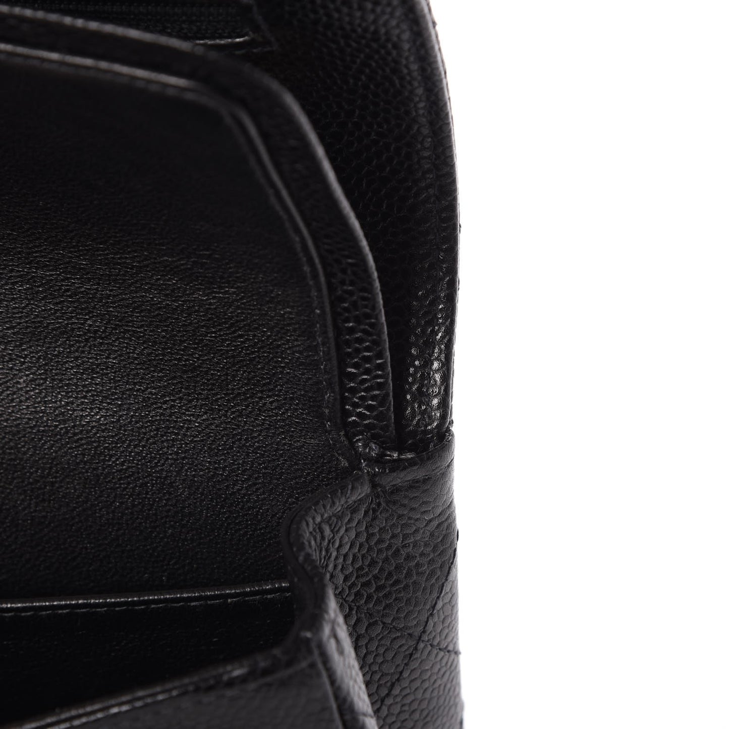Caviar Quilted Small Double Flap Black