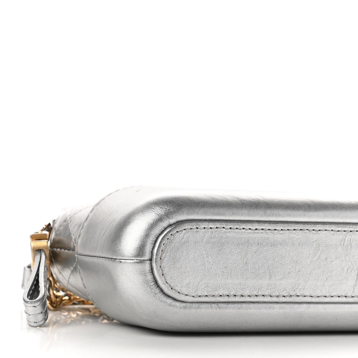 Chanel Metallic Lambskin Calfskin Quilted Small Gabrielle Clutch With Chain Silver 10 of 10