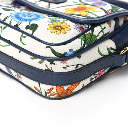 Gucci Canvas Flora Floral Shoulder Bag White Blue Agata Mulitcolor 8 of 9