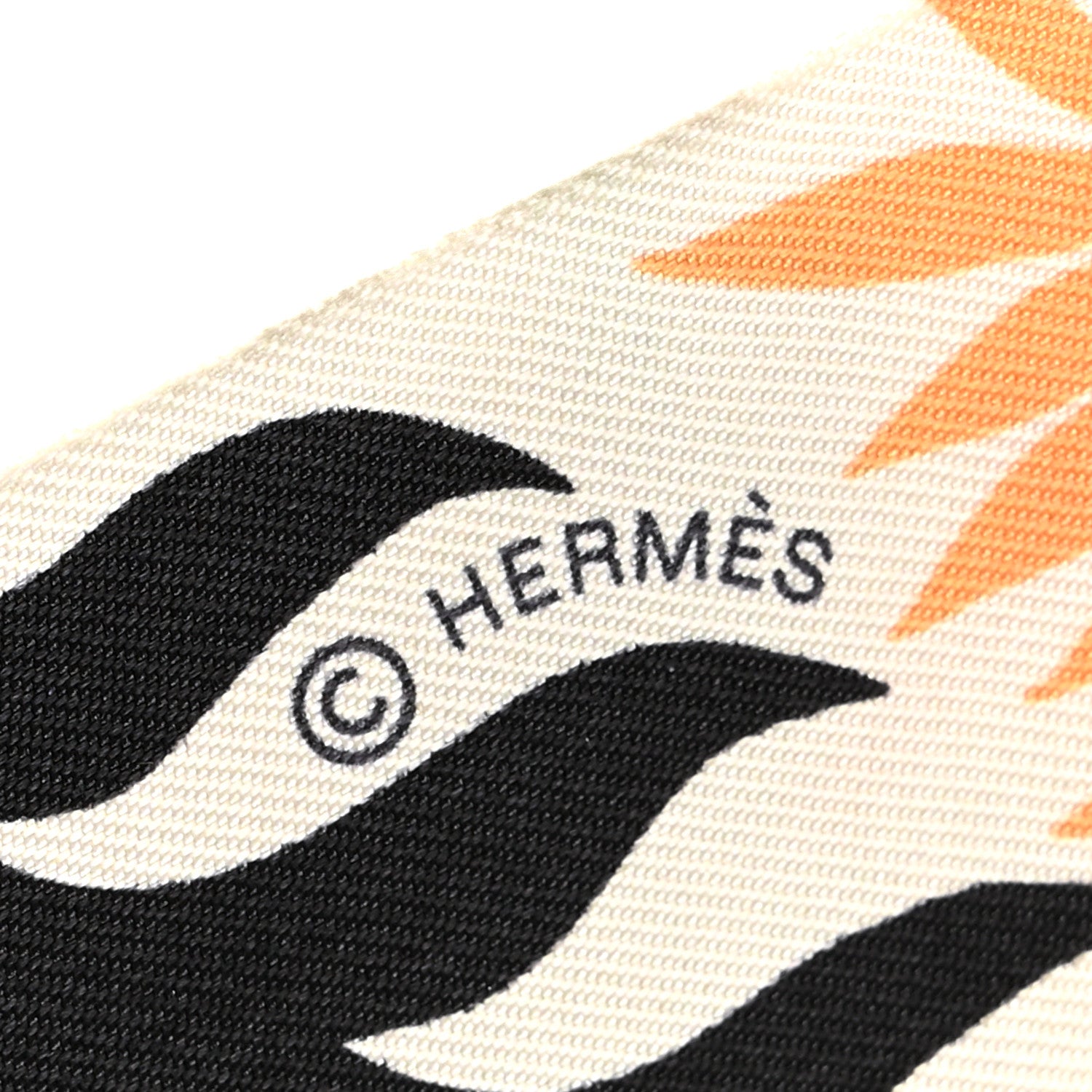 Hermes Silk Le Charme D Orphee Twilly Black Orange Creme 4 of 4