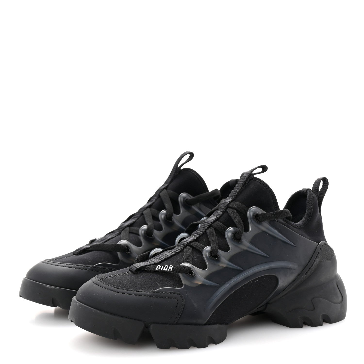 Christian Dior Neoprene Rubber Womens D-Connect Sneakers 38 Black 4 of 9