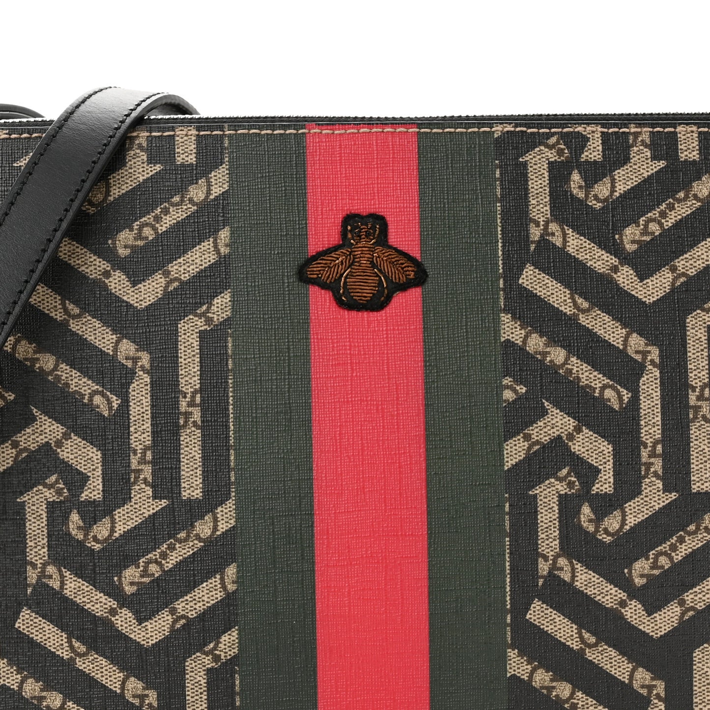 GG Supreme Monogram Caleido Web Messenger Beige Ebony