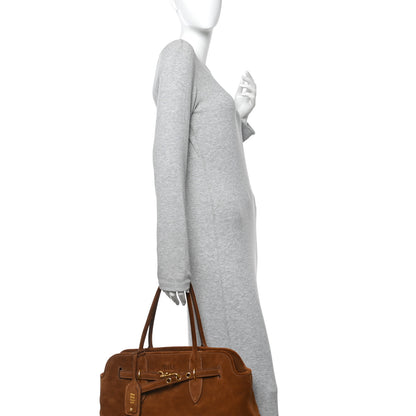 Miu Miu Camoscio Large Aventure Bag Oak 2 of 12