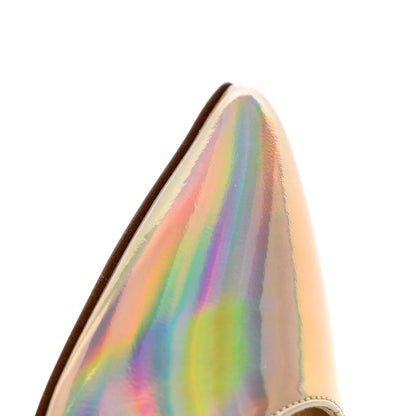Christian Louboutin Metallic Patent Psychic Hot Chick 100 Pumps 38 Platine 8 of 12