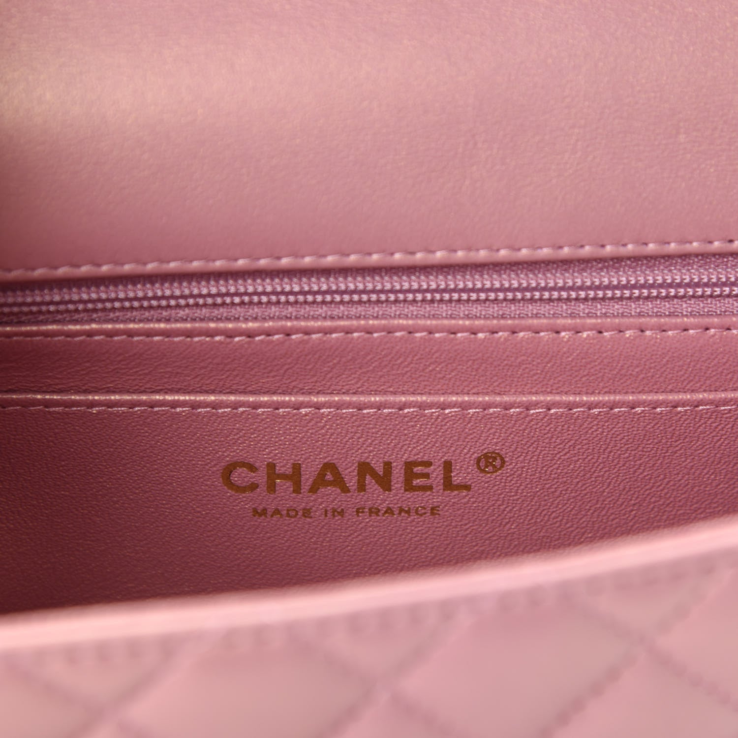 Chanel Iridescent Lambskin Quilted Mini Top Handle Rectangular Flap Pink 8 of 10