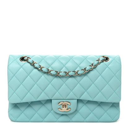 Chanel Caviar Quilted Medium Double Flap Light Blue 1 of 10