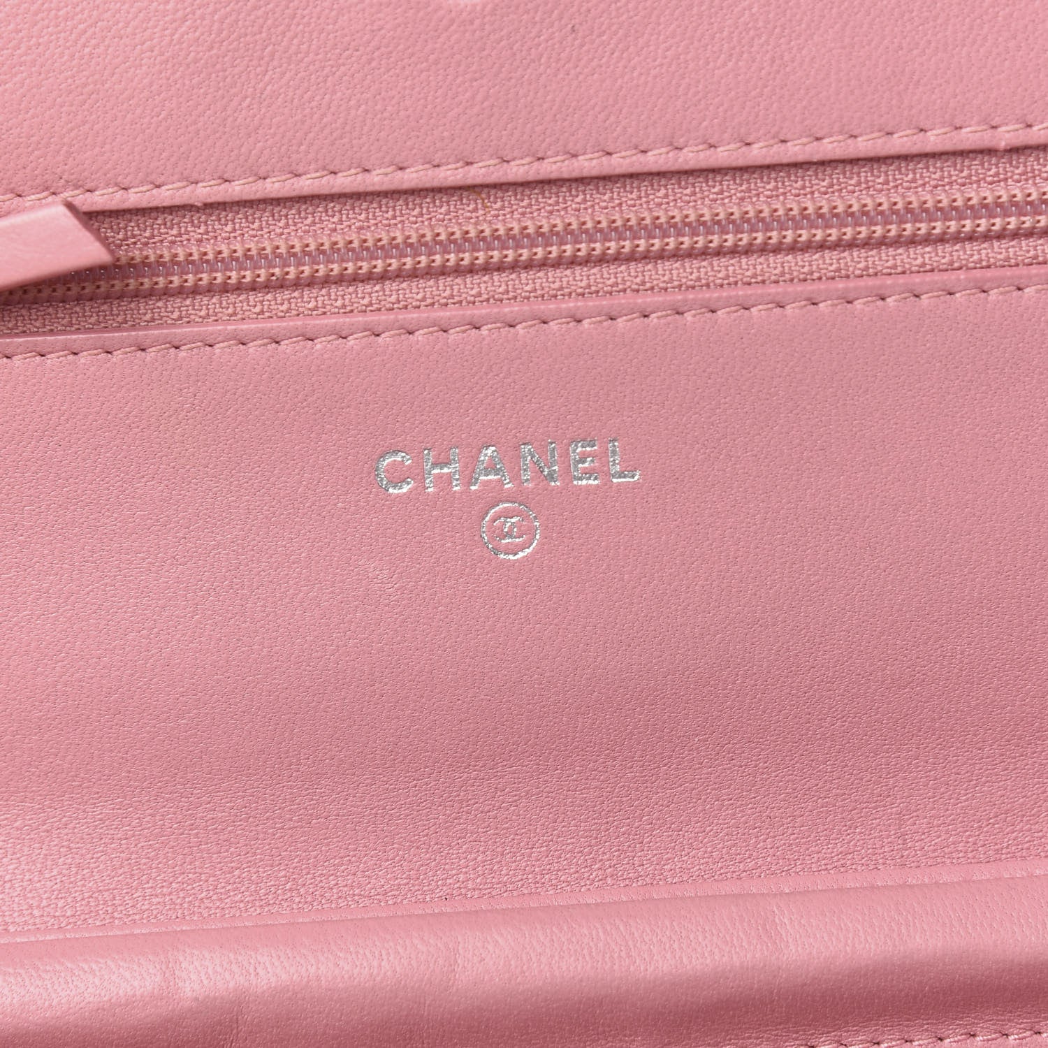 Chanel Lambskin Camellia Embossed Wallet On Chain WOC Pink 6 of 12