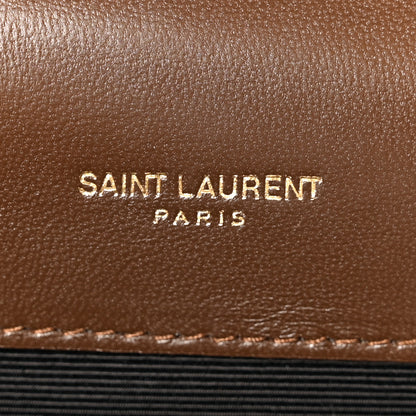 Saint Laurent Suede Mixed Matelasse Triquilt Medium Monogram Envelope Satchel Bark Brown 7 of 11