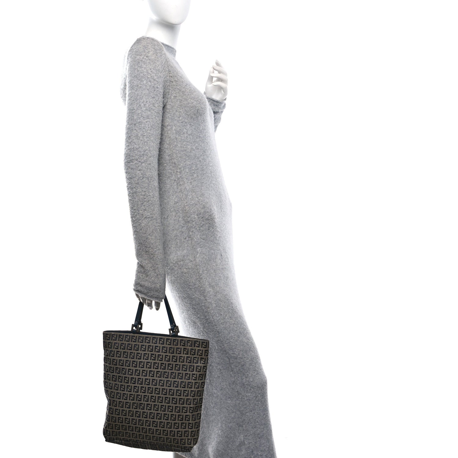 Fendi Zucchino Shopping Tote Navy 2 of 10