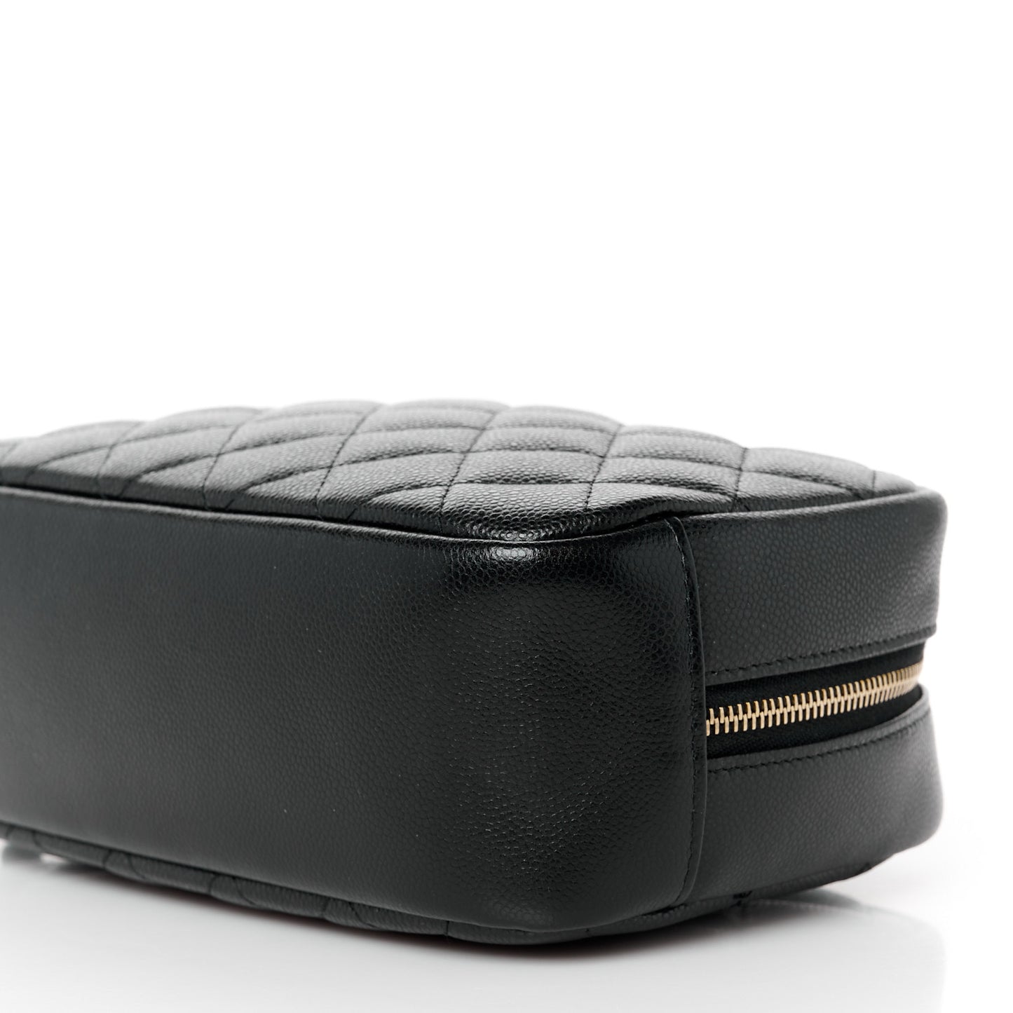 Caviar Quilted Medium Curvy Pouch Cosmetic Case Black