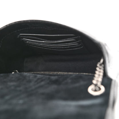 Saint Laurent Crocodile Embossed Lambskin Matelasse Monogram Niki Chain Wallet Black 5 of 9