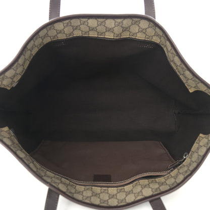 Gucci GG Supreme Monogram Large Zippered Shopping Tote Brown 5 of 10