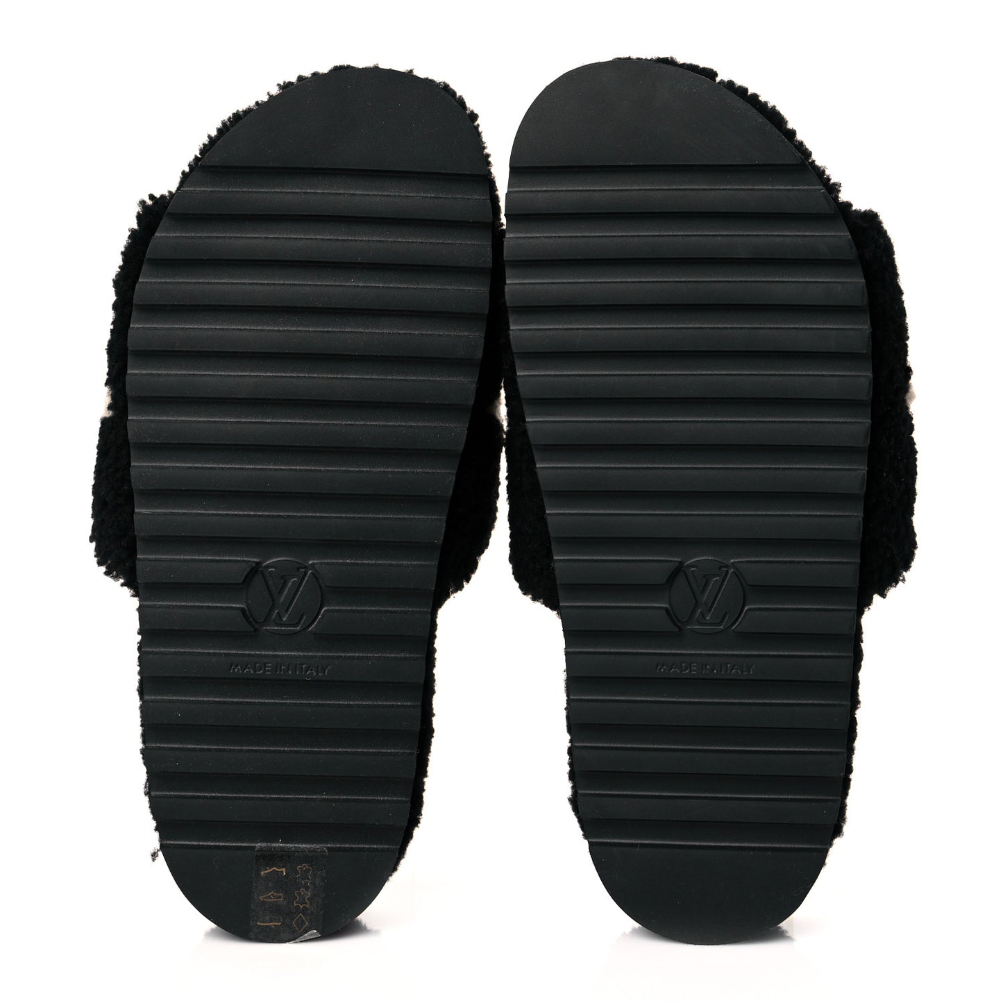 Shearling Monogram Giant Paseo Flat Comfort Mule 38 Black