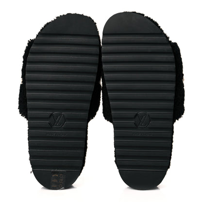 Louis Vuitton Shearling Monogram Giant Paseo Flat Comfort Mule 38 Black 5 of 8