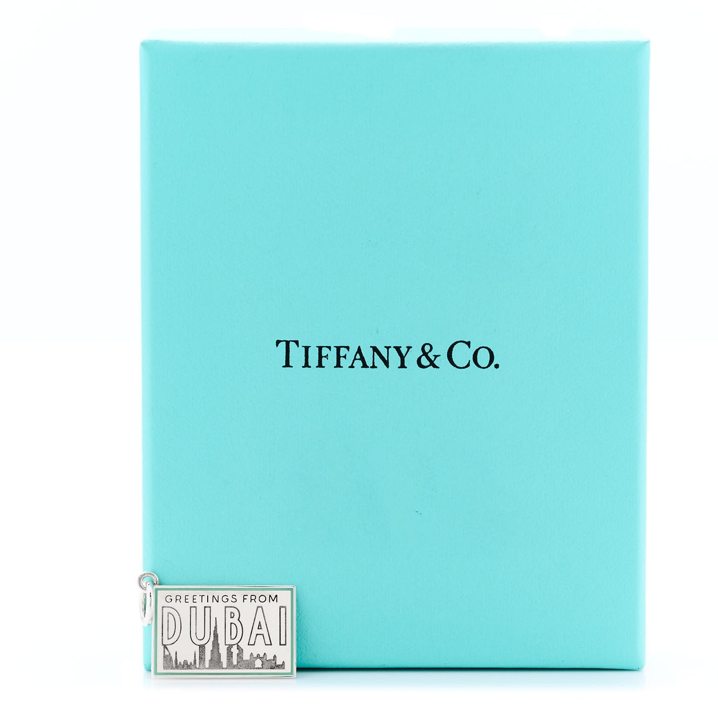 Sterling Silver Enamel Dubai Postcard Charm Blue