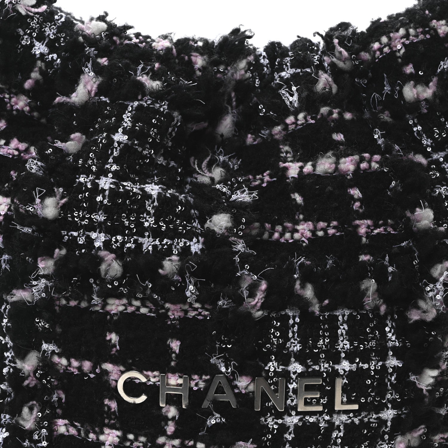 Chanel Tweed Patchwork Quilted Small Chanel 22 Black Pink White 9 of 11