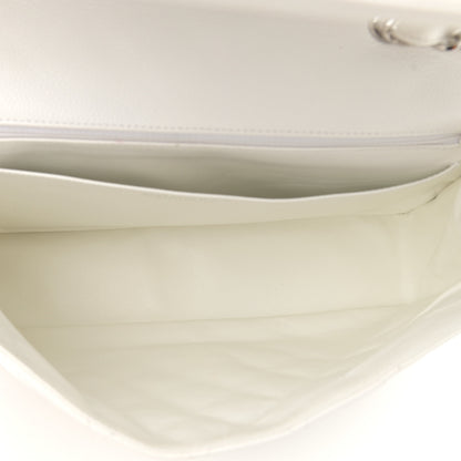 Chanel Caviar Quilted Jumbo Single Flap White 5 of 11