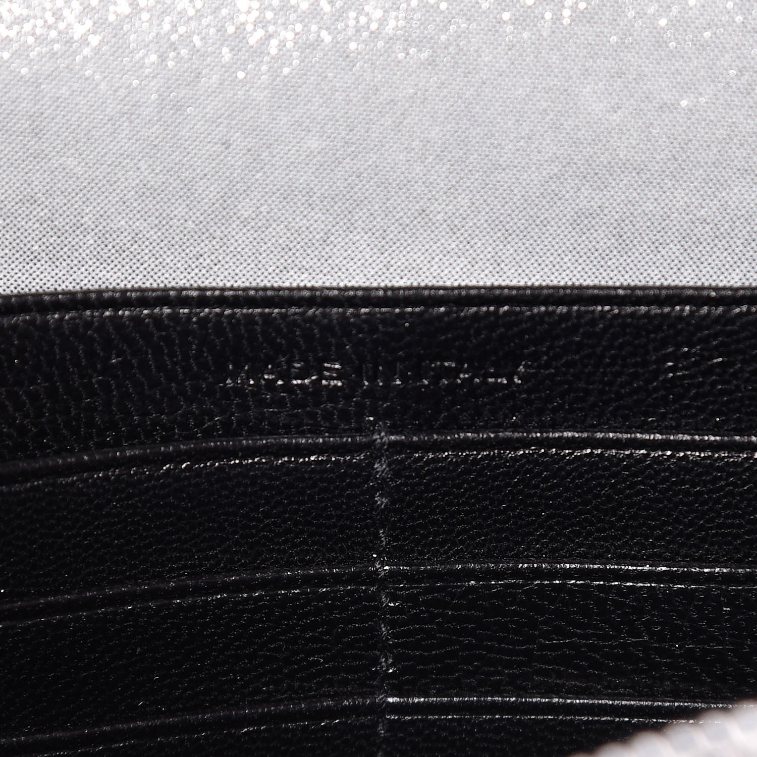 Saint Laurent Metallic Fabric Monogram Envelope Chain Wallet Silver 7 of 11