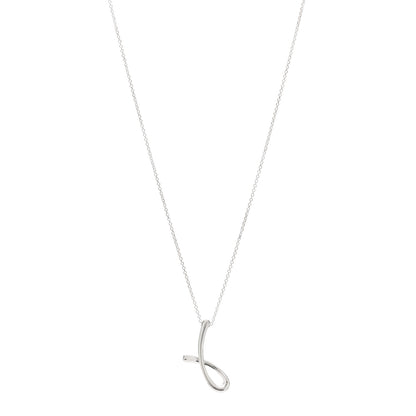 Tiffany Sterling Silver Elsa Peretti Letter J Pendant Necklace 1 of 7