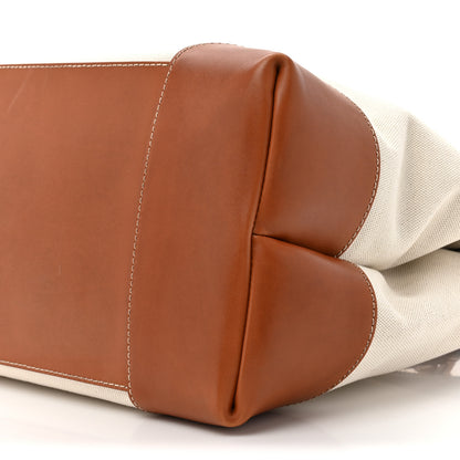 Bottega Veneta Washed Canvas Calfskin Large Andiamo  Natural Light Wood 9 of 18