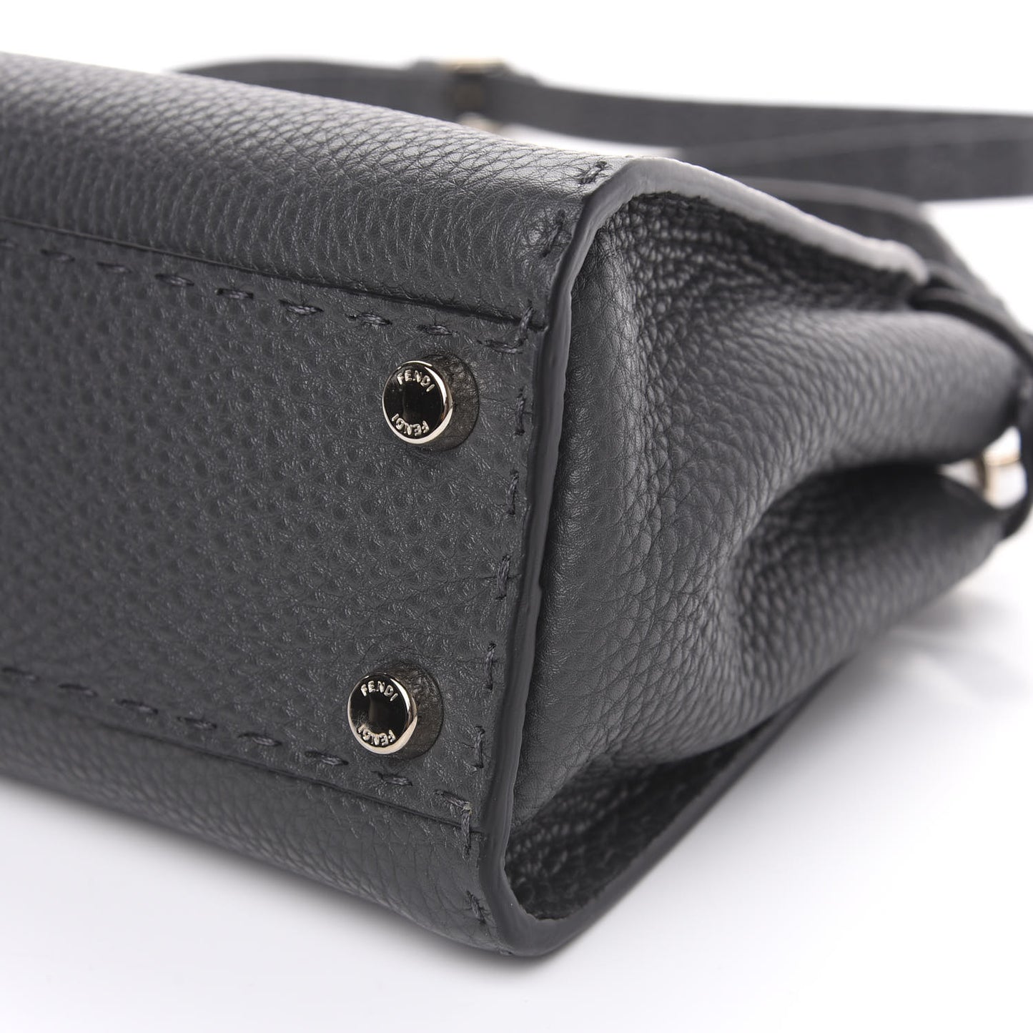 Cuoio Romano Selleria Bi-Color Mini Peekaboo Iconic Satchel Asfalto Latte