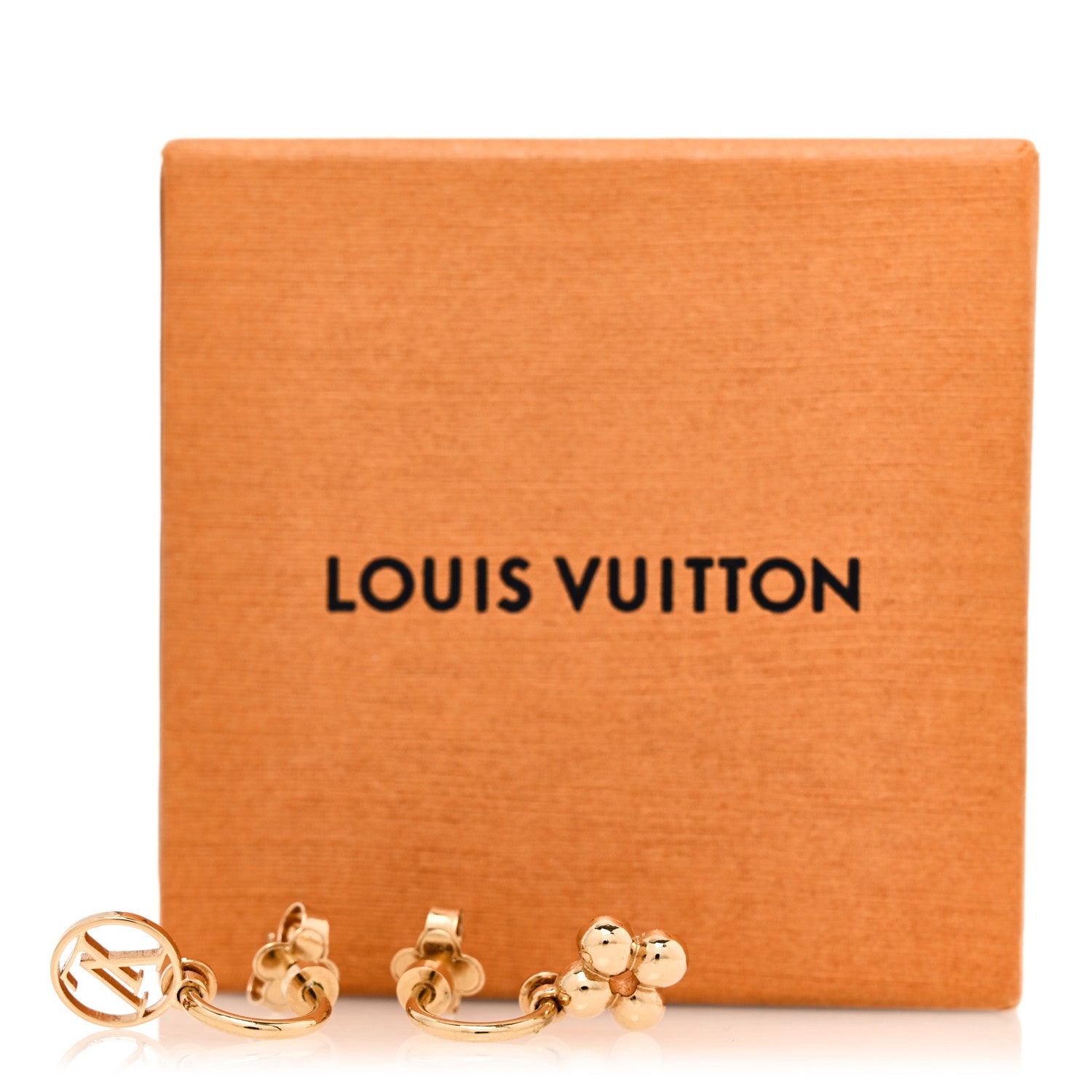 Louis Vuitton Brass Blooming Earrings Gold 6 of 6